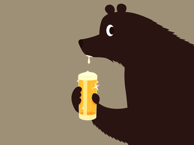 Beer Bear alcohol animal bear beer cartoon character drinking istockphoto silhouette simonox staring