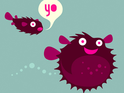 Bitly mascot Redesign bitly cartoon character eye fish istockphoto purple simonox speaking