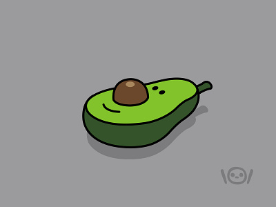 happy half avocado branding cartoon character design dribbble food health illustration logo mascot nutrition vector