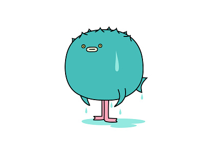 Constipation animal cartoon character colour design dribbble fantasy illustration mascot monster staring vector