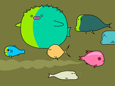 Tanks For The Fish animal branding cartoon character colour design dribbble fantasy fish illustration mascot natural history nature ocean sea vector