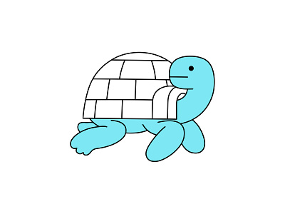 Arctic Tortoise animal arctic branding cartoon character colour design dribbble fantasy home ice igloo illustration mascot staring tortoise vector