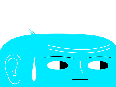 just looking blue branding cartoon character design dribbble illustration staring vector