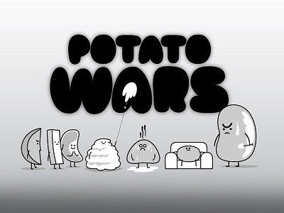 more Potato Wars branding cartoon character chip crsip design dribbble fantasy food illustration mascot mashed potato roasted vector vegetable war