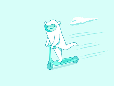 Free cartoon character clean cloud design dribbble freedom illustration kid scooter speed toy transport vector