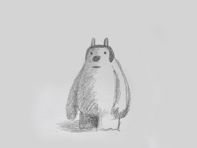 bipedal animal bear cartoon character design dribbble fantasy illustration mascot pencil pencil sketch