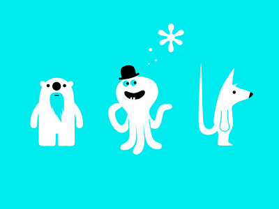 figures of fun branding cartoon character design dribbble fantasy fox idokungfoo illustration logo mascot octopus polar bear snow