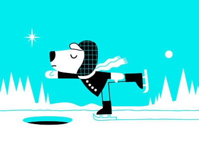 leisure animal arctic bear branding cartoon character colour design dog dribbble hole ice ice skating illustration mascot pattern snow