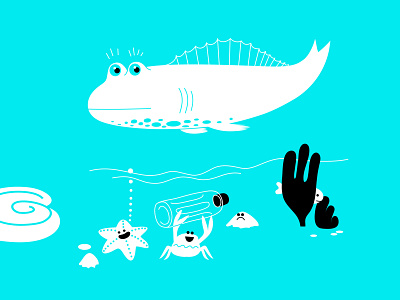see life animal branding cartoon character colour design dribbble ecological environmental fantasy fish illustration mascot ocean packaging plastic pollution rubbish sea waste