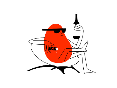 a good year alcohol branding cartoon chair character cigar design dribbble illustration mascot wine wine bottle