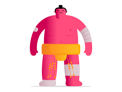 Chankonabeyama sama asian bandage cartoon character competitor design dribbble fitness health illustration japan japanese mascot medical sport strong sumo tournament wrestler