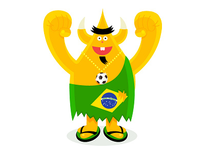 Something Samba brazilian cartoon character excited fists flag football idokungfoo oxley simonox