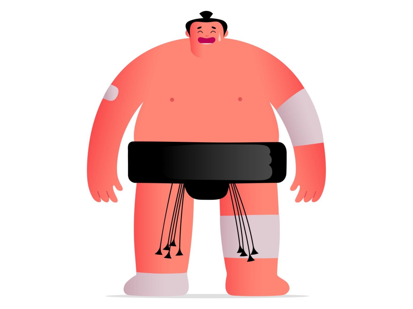 Oshiridashi kun asian bandage cartoon character competitor design dribbble fun humour illustration injury japanese laughing mascot people strength strong sumo wrestler