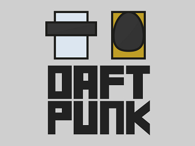 Daft Punk daftpunk flat illustration lines simple