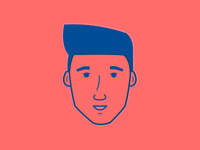 New Me (update) blue face icon line new portrait simple vector