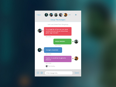 daily UI 013 - Direct Messaging (Avengers) avengers chat daily design icon messaging ui