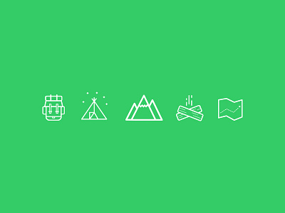 Adventure Icons adventure backpack fire hut icon icons line map mountains travel vector