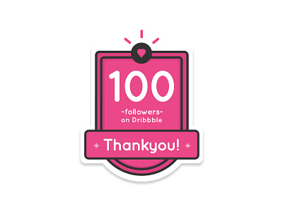 Keep it 100 badge design dribbble follow icon message sticker thanks