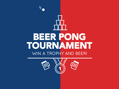Beer Pong Tournament ball beer competition cups game icon illustration pong tournament vector