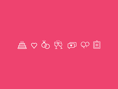 Icons - Occasions birthday icons love minimal occasions outline stroke wedding