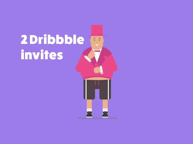 2 Dribbble Invites competition contest draft dribbble giveaway hat icon illustration invitation invite