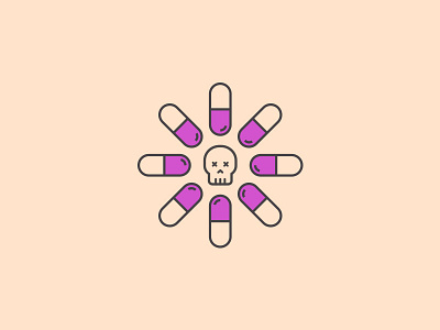 Day 82 - Pill challenge daily dead drugs high pattern pill skeleton skull vector