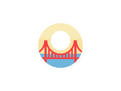 Day 84 - Sky badge bridge challenge daily gate golden gradient san francisco sea sky sun vector