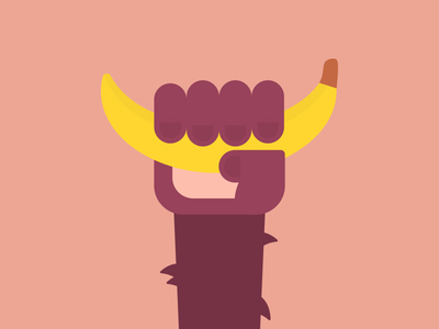 Day 92 - Banana animal ape banana challenge daily food fruit illustration jungle monkey