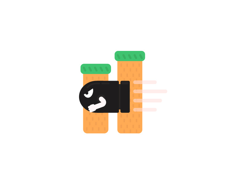 Day 95 - Bullet game vector arcade gaming nintendo mario super bullet bill bullet challenge daily