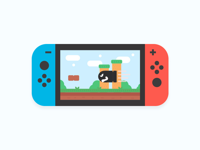 Day 96 - Gadget world illustration landscape bullet console nintendo switch gaming mario gadget daily