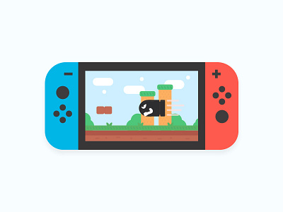 Day 96 - Gadget bullet console daily gadget gaming illustration landscape mario nintendo switch world