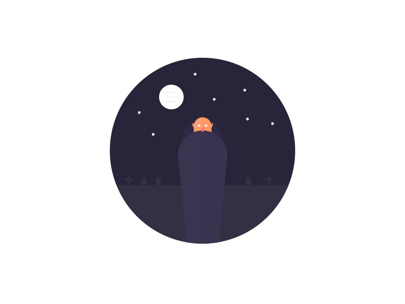 Day 97 - Bite vampire stars illustration evil dark grave moon dracula bite challenge daily