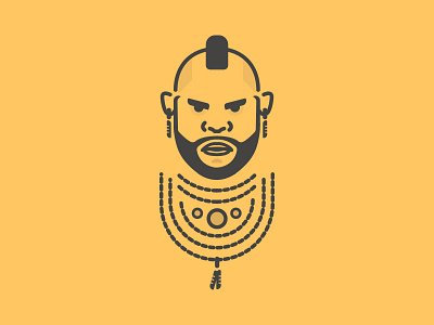 Day 98 - Gold 80s a team chains challenge character daily gold illustration legend mr t vector