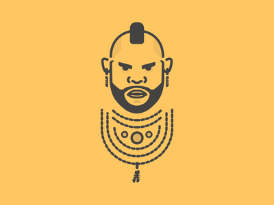Day 98 - Gold 80s a team chains challenge character daily gold illustration legend mr t vector