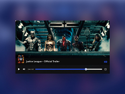 Video Player daily daily100 dailyui dc interface justice league movie player ui user ux video