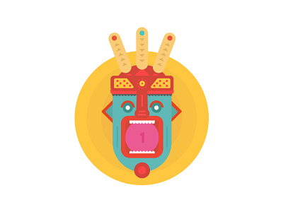 1 Dribbble Invite ancient aztec ball draft dribbble invite game giveaway invitation mask mouth tribe vector
