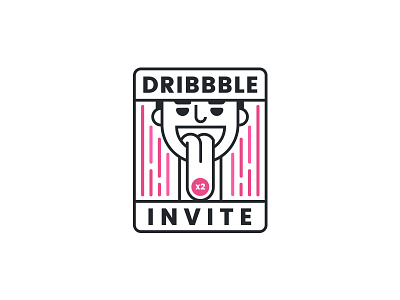 Dribbble Invite 2x badge ball basketball draft dribbble game giveaway invitation invite line ticket vector