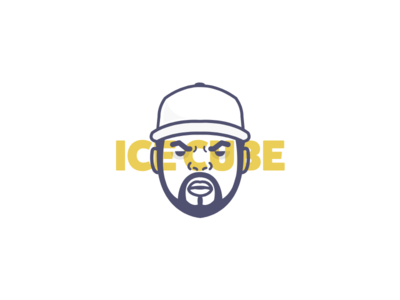 Ice Cube artist avatar collection cube ice icon illustration legend profile rap style vector