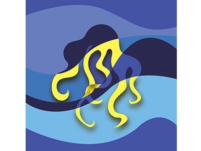 Jellyfish Abstract branding design illustration vector