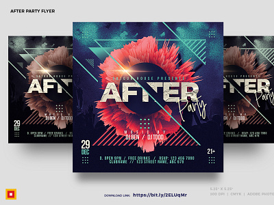 After Party Flyer abstract flyer advertisement after party flyer concert creative dj mix dj night edm flyer graphicriver music neon nightclub party flyer photoshop template poster print design satgur techno template