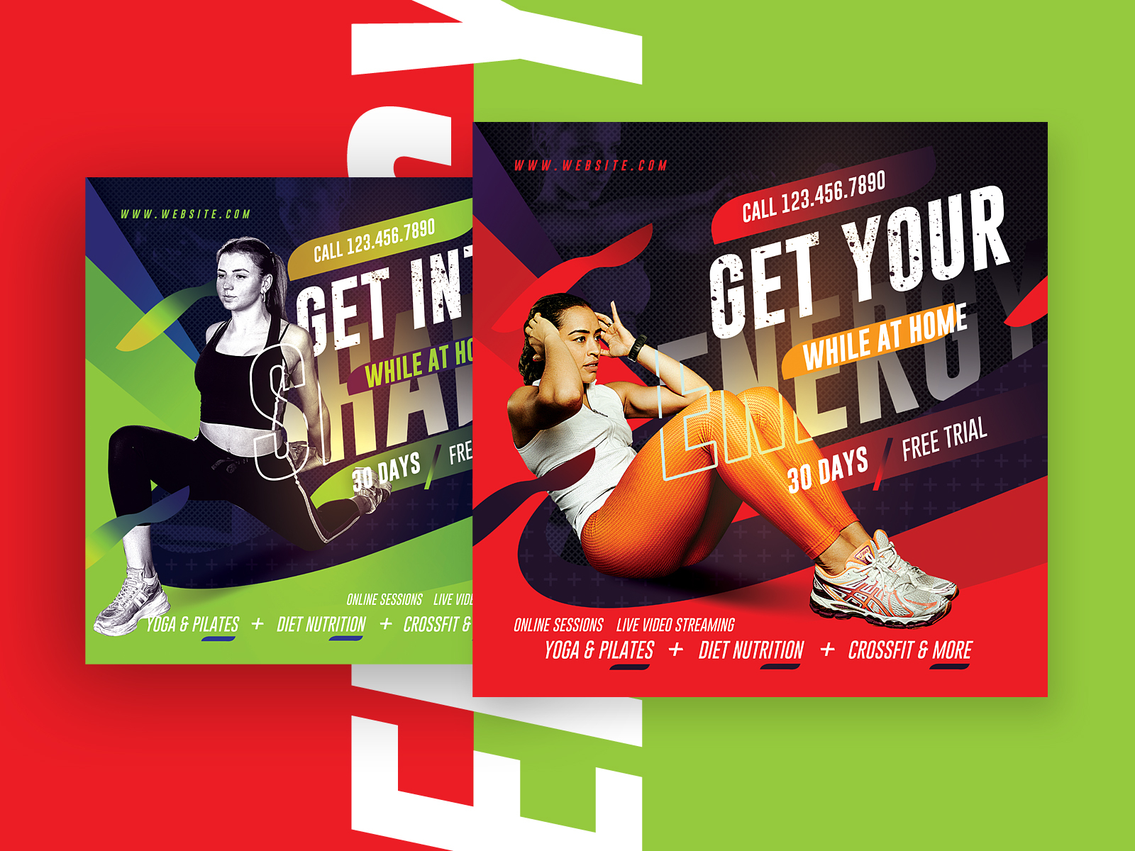 Gym Flyer / Fitness Flyer Template for online classes by Satgur