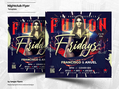 Nightclub Flyer Template advertisement birthday party cd cover clubbing flyer creative dj night flyer fusion fridays graphic design graphicdesign layout nightclub party flyer photoshop poster print design promotional design template