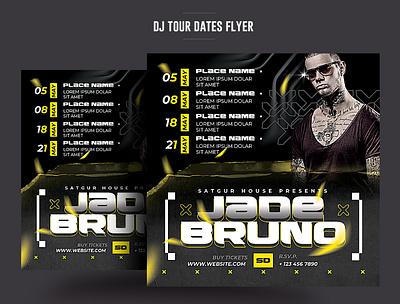 DJ Tour Dates Flyer advertisement artist conceptual concert dj tour download flyer graphic design graphicriver layout music nightclub party photoshop poster psd template summer template
