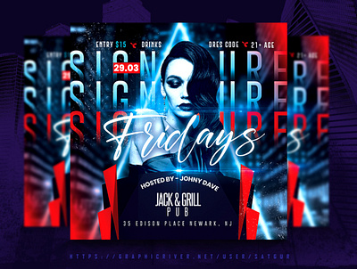 Nightclub Flyer Template advertisement club clubbing download flyer free download girls night out instagram post night life nightclub photoshop poster social media template