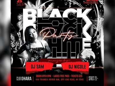 Night Club Flyer Template advertisement black and white dj flyer download psd flyer free download instagram post music night club night life nightclub poster psd flyer social media post typography