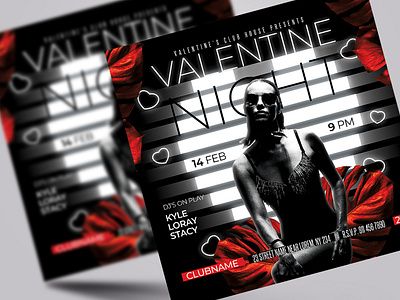 Valentine's Day Party Flyer Template