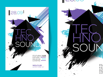Techno Sound Flyer abstract flyer club dj flyer dj mix layout modern flyer music flyer party flyer poster satgur techno sound