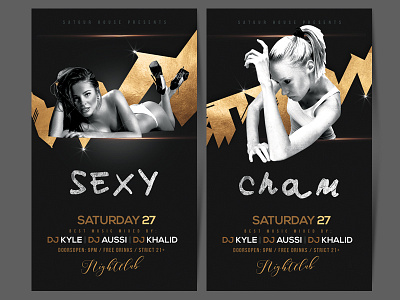Sexy Nightclub Flyer classic flyer dj mix dj night las vegas layout modern design nightclub poster sexy flyer