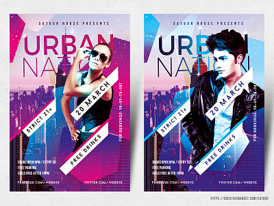 Urban Nation Flyer advertisement club dj mix dj night flyer music nightclub poster urban urban nation
