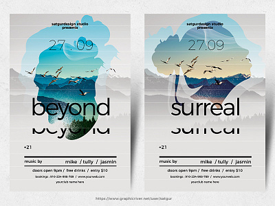 Beyond Flyer beyond concert dj mix dj music dj night event flyer layout music photoshop poster template